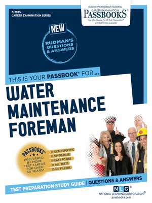 cover image of Water Maintenance Foreman